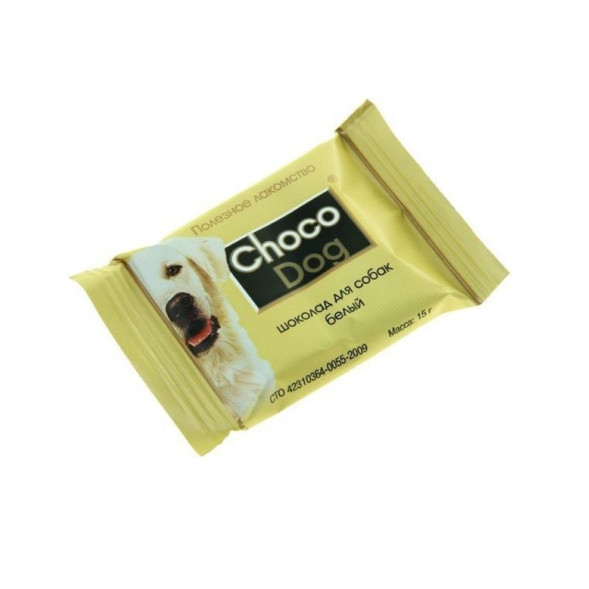 Choco Dog лакомство для собак шоколад белый - 15 г