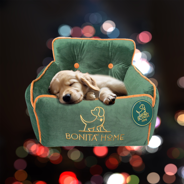 BONITAPET кресло-лежанка Грейс, для животных, изумрудный, 53х46х35 см