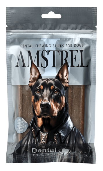 Amstrel Dental жевательное лакомство для собак крупных пород, размер L - 150 г
