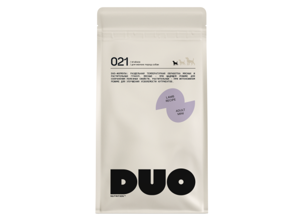 DUO Nutrition сухой полнорационный корм для взрослых собак мелких пород с ягненком и рисом - 10 кг
