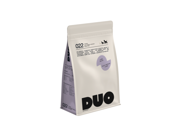 DUO Nutrition сухой полнорационный корм для взрослых собак средних и крупных пород с ягненком и рисом - 1 кг