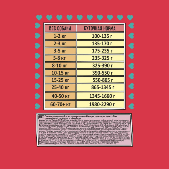 Zillii влажный корм для взрослых собак всех пород с говядиной, рубцом и печенью, в консервах - 350 г