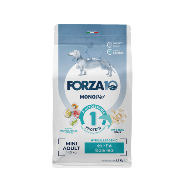 Forza10 MonoDiet Adult Mini Pesce сухой корм для взрослых собак мелких пород с рыбой - 1,5 кг