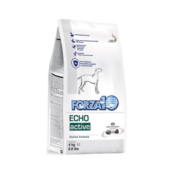 Forza10 Active Vet Diet Echo Mini/Toy сухой корм для собак всех пород при заболеваниях слуховых органов, вызванных пищевой аллергией и непереносимостью - 4 кг