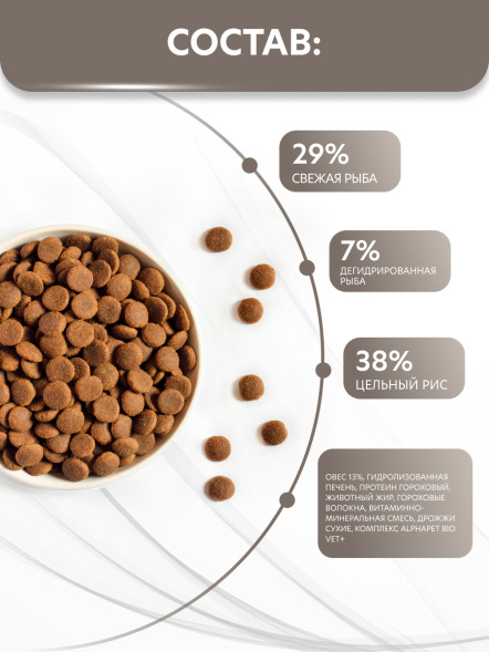 AlphaPet Vet Diet сухой корм для взрослых собак всех пород при заболеваниях печени - 2 кг