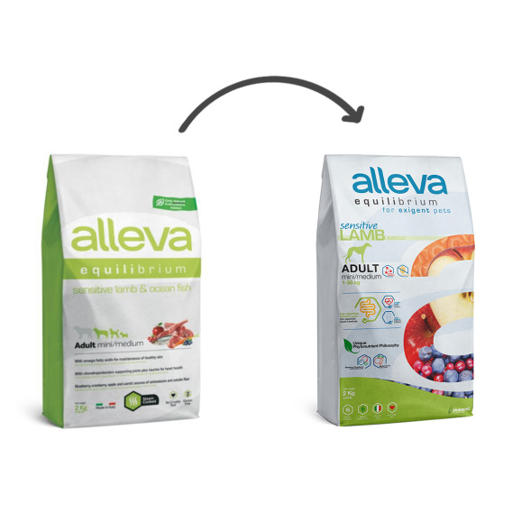Alleva Equilibrium Sensitive Lamb &amp; Ocean Fish Adult Mini/Medium сухой корм для взрослых собак мелких и средних пород с ягненком и океанической рыбой - 2 кг