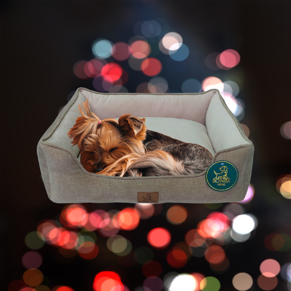 BONITAPET лежанка Гэрри для животных, темно-бежевая, 60х52х18 см