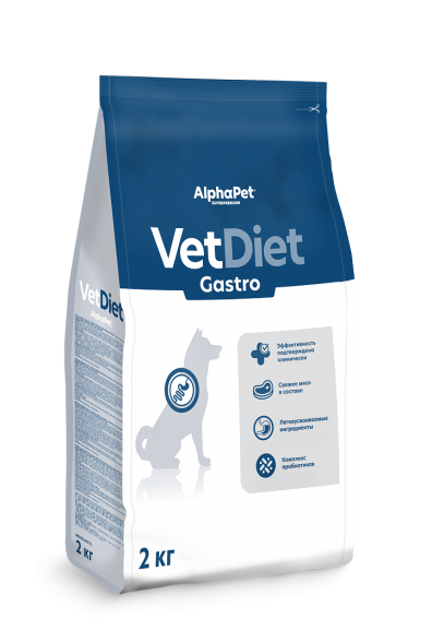 AlphaPet Vet Diet сухой корм для взрослых собак всех пород при острых расстройствах пищеварения, в реабилитационный период и при истощении - 2 кг