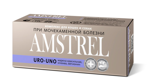 Amstrel URO-UNO препарат для лечения и профилактики мочекаменной болезни у кошек и собак - 25 мл