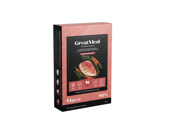 Great Meal сухой полнорационный корм для кошек с индейкой и морковью - 1 кг