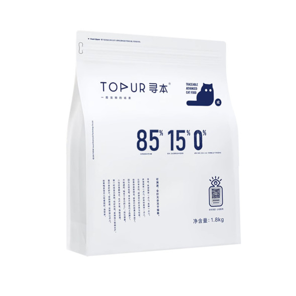 TOPUR Adult Cat Immuno 85% мяса сухой корм для взрослых кошек, для укрепления иммунитета, с напылением и кусочками курицы и рыбой - 1,8 кг
