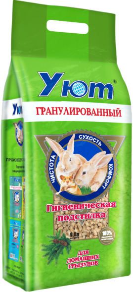 Уют гигиеническая подстилка для грызунов, гранулированный - 9 л