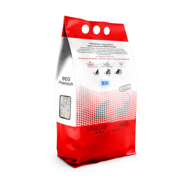 ECO-Premium Blue наполнитель древесный комкующийся с гранулами синего цвета - 20 л (7,6 кг)