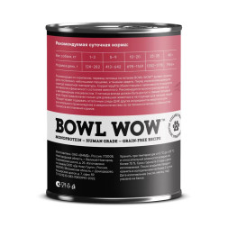 BOWL WOW влажный корм для взрослых собак, с говядиной и овощами - 340 г