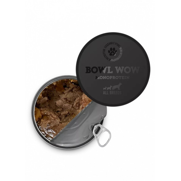 BOWL WOW влажный корм для взрослых собак, с говядиной и овощами - 340 г