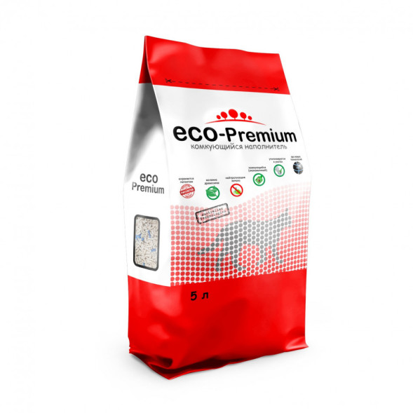 ECO-Premium Blue наполнитель древесный комкующийся с гранулами синего цвета - 5 л (1,9 кг)