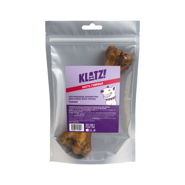 KLATZ! лакомство для взрослых собак всех пород "Кость говяжья" S, 1 шт - 130 г