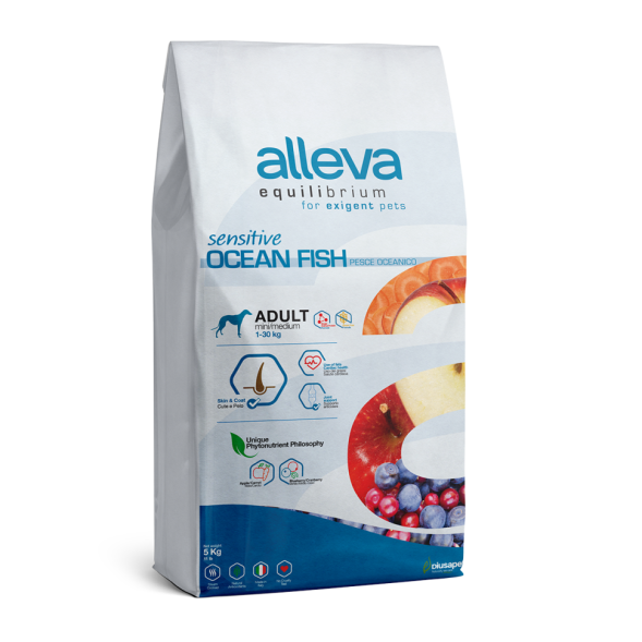 Alleva Equilibrium Sensitive Ocean Fish Adult Mini/Medium сухой корм для взрослых собак мелких и средних пород с океанической рыбой - 5 кг