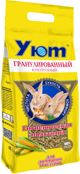 Уют гигиеническая подстилка для грызунов, кукурузный - 9 л