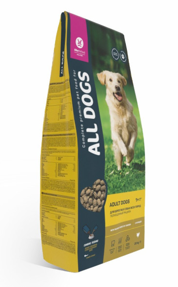 ALL DOGS сухой корм для взрослых собак с курицей - 20 кг