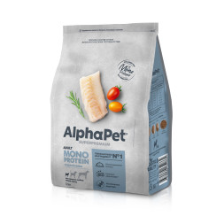 AlphaPet Superpremium Monoprotein сухой корм для взрослых собак мелких пород с белой рыбой - 500 г