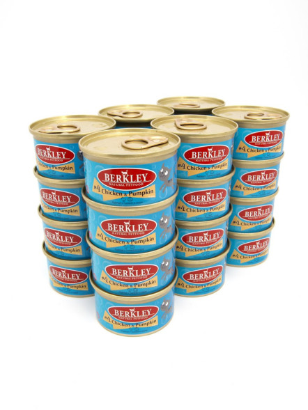 Berkley №4 влажный корм для взрослых кошек, курица с тыквой в соусе, в консервах - 85 г