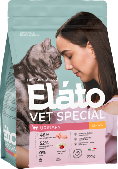 Elato Holistic Vet Special Urinary сухой диетический корм для кошек при заболеваниях мочевыводящих путей, с курицей - 300 г