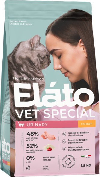 Elato Holistic Vet Special Urinary сухой диетический корм для кошек при заболеваниях мочевыводящих путей, с курицей - 1,5 кг