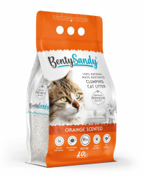 BentySandy Orange наполнитель для кошачьего туалета комкующийся, глиняный, с ароматом апельсина - 10 л (8,7 кг)