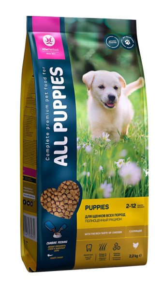 ALL PUPPIES сухой корм для щенков с курицей - 2,2 кг