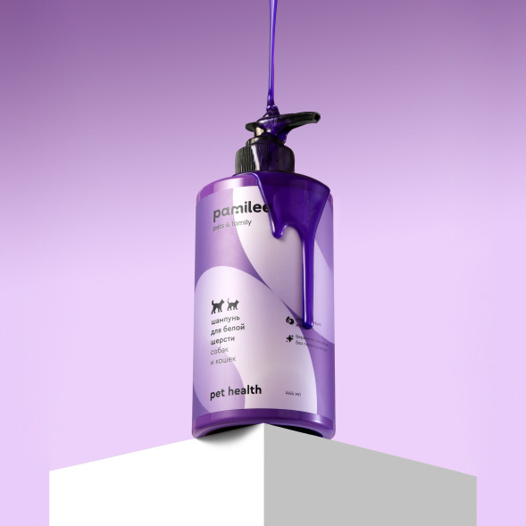 Pamilee шампунь для кошек и собак для белой шерсти - 444 мл