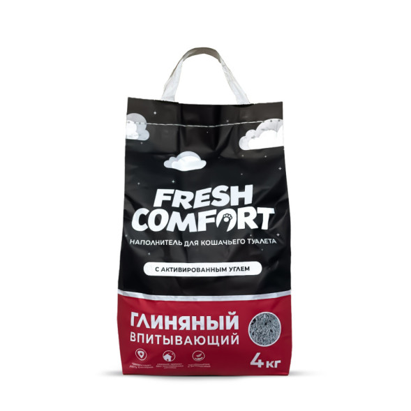 Fresh Comfort впитывающий наполнитель для кошачьего туалета с активированным углем, 4 кг