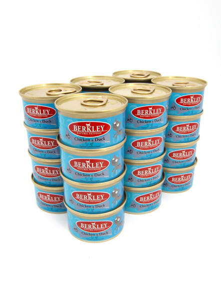 Berkley №6 влажный корм для взрослых кошек, курица с уткой в соусе, в консервах - 85 г
