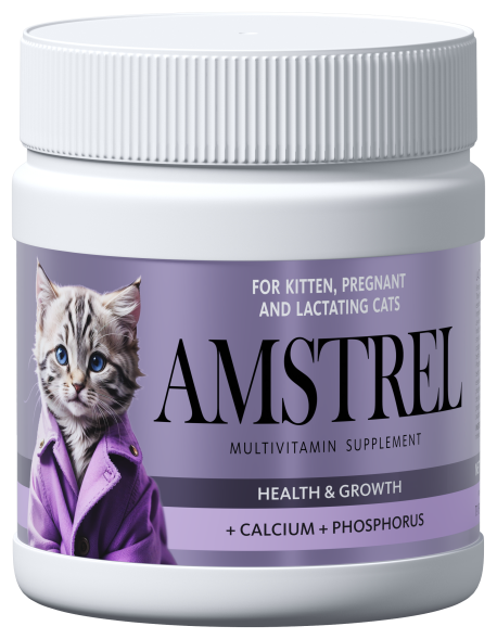 Amstrel мультивитаминное лакомство для котят, беременных и кормящих кошек &quot;Здоровье и развитие&quot; с кальцием и фосфором - 600 таблеток