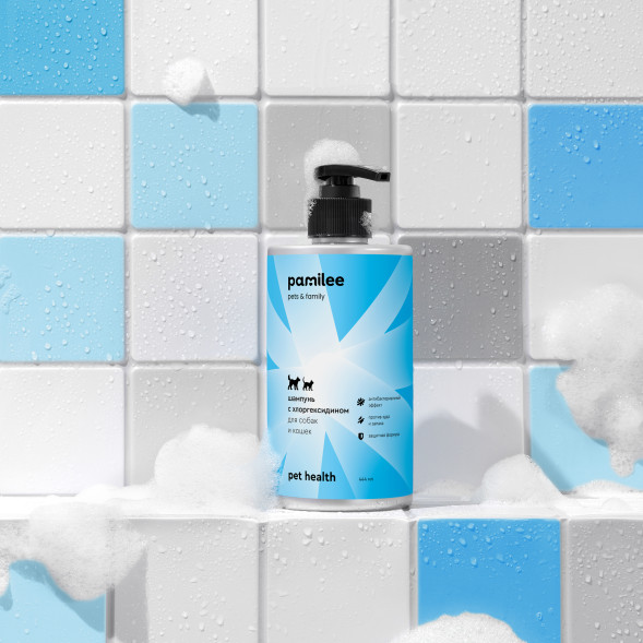 Pamilee шампунь для кошек и собак, с хлоргексидином - 444 мл