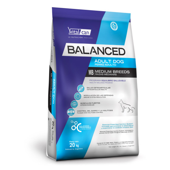 Vitalcan Balanced Dog Adult сухой корм для взрослых собак средних пород с курицей - 20 кг