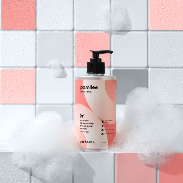 Pamilee шампунь-кондиционер для собак для длинной шерсти - 444 мл