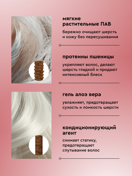 Pamilee шампунь-кондиционер для собак для длинной шерсти - 444 мл