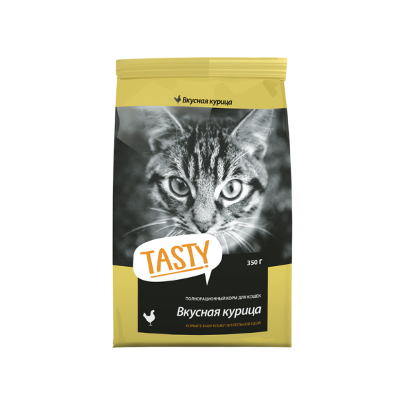 Tasty сухой корм для взрослых кошек с курицей - 350 г