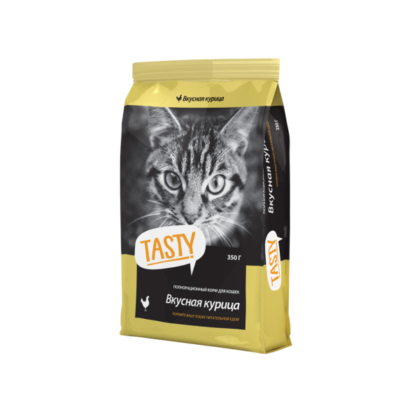 Tasty сухой корм для взрослых кошек с курицей - 350 г