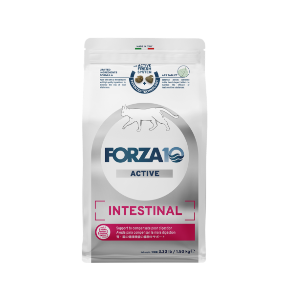 Forza10 Active Cat Intestinal сухой корм для взрослых кошек при проблемах пищеварения с рыбой -1,5 кг