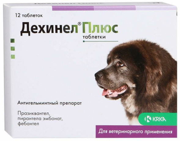 Дехинел Плюс антигельминтик для крупных собак - 12 таблеток