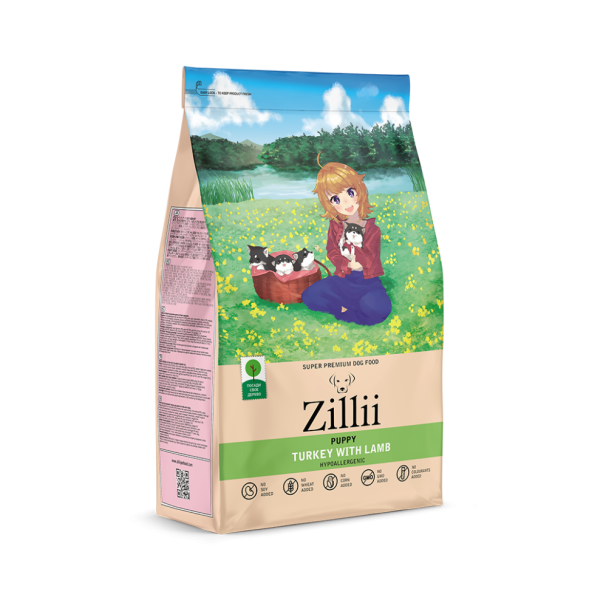Zillii Puppy сухой корм для щенков с индейкой и ягненком - 3 кг
