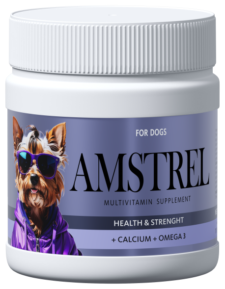 Amstrel мультивитаминное лакомство для собак &quot;Здоровье и сила&quot; с кальцием и омега-3 - 600 таблеток