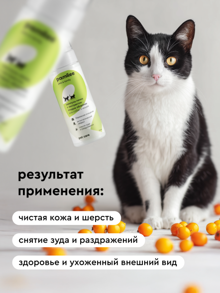 Pamilee шампунь-пенка для собак и кошек, с экстрактом плодов облепихи - 150 мл