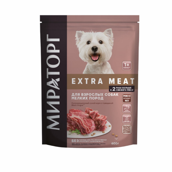 Мираторг Black Angus сухой корм для взрослых собак мелких пород с говядиной - 600 г