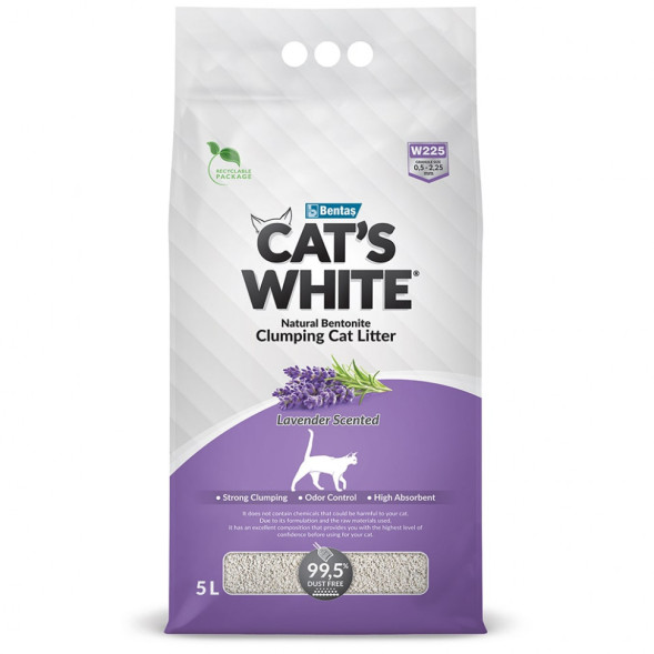 Cat&#039;s White Lavender наполнитель комкующийся для кошаего туалета с ароматом лаванды - 5 л