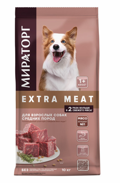 Мираторг Black Angus сухой корм для взрослых собак средних пород с говядиной - 10 кг