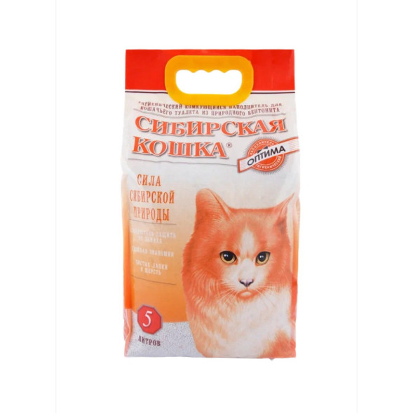 Сибирская Кошка &quot;Оптима&quot; комкующийся наполнитель для кошачьего туалета - 5 л (4 кг)