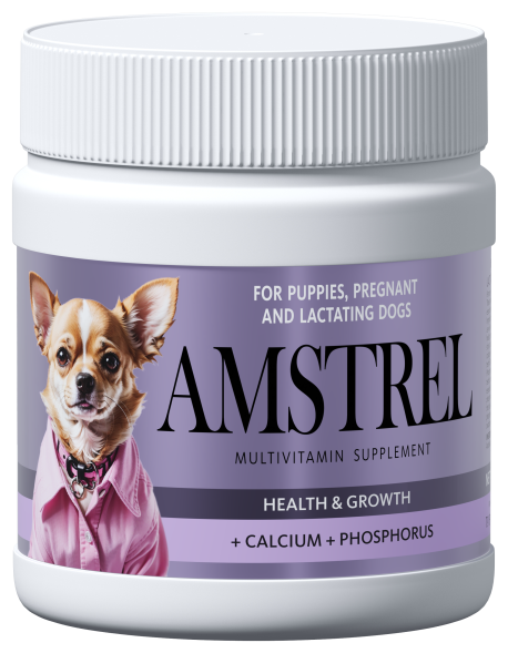 Amstrel мультивитаминное лакомство для щенков, беременных и кормящих собак &quot;Здоровье и развитие&quot; с кальцием и фосфором - 600 таблеток